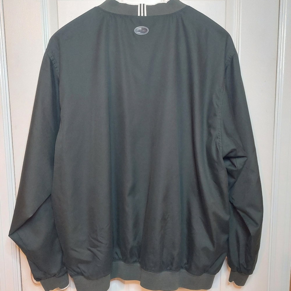 Adidas Green Windbreaker Track Jacket Pullover V Neck Climaproof Athletic Sz XL - Picture 2 of 11